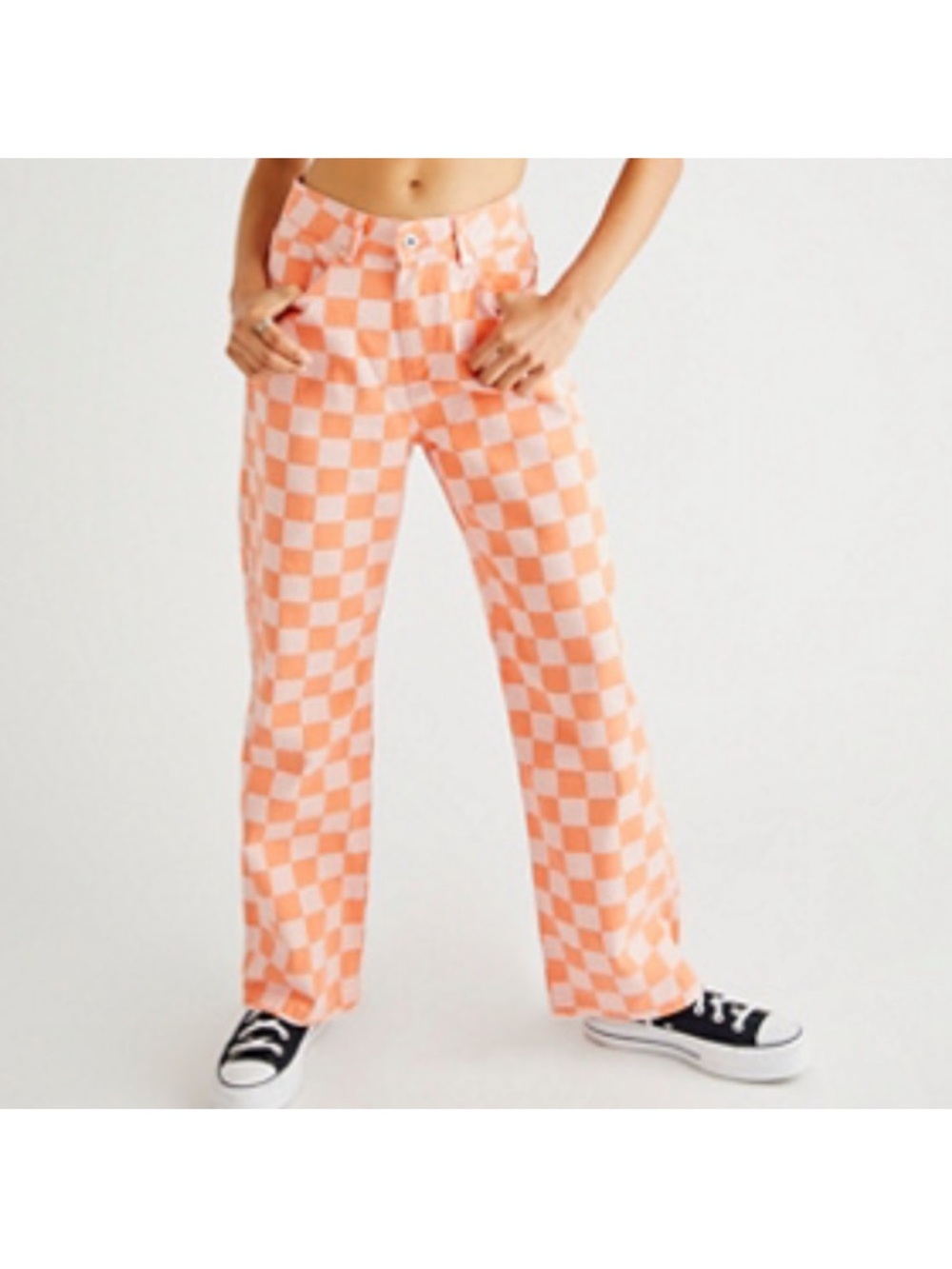 The Ragged Priest Jeans Checkerboard Wide Leg Fit